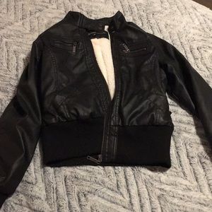 Shorter leather jacket